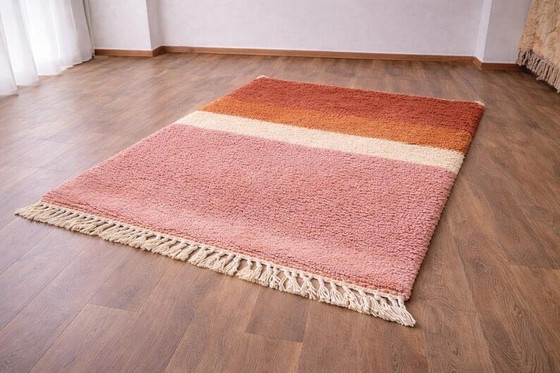 Image 1 of Traditioneel handgemaakt vloerkleed van natuurlijke wol, 150/250 cm