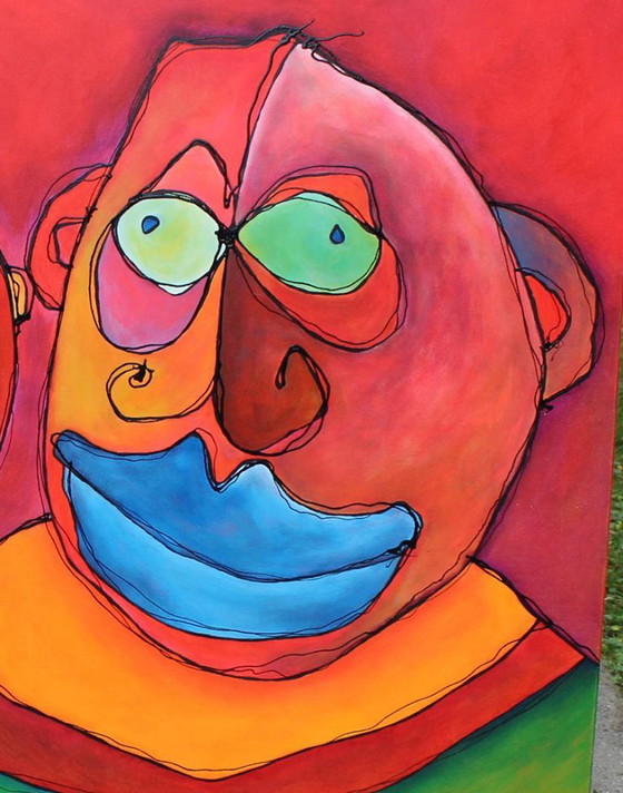 Image 1 of Paul Megens Painting from 2007 'Mrs. and Mr. Jesus'