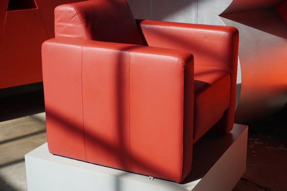 Image 1 of Poltrona Montèl in pelle rossa, 2 posti disponibili