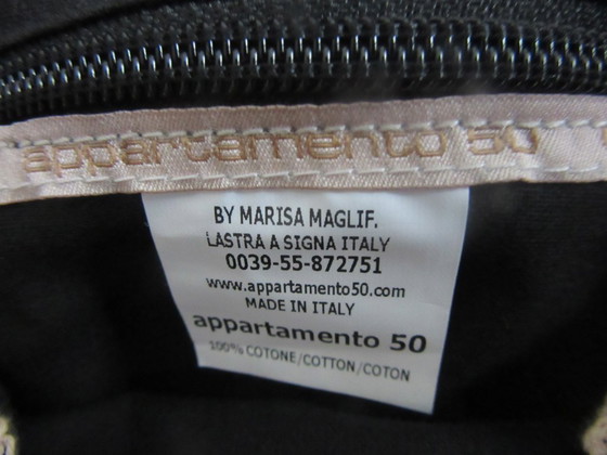 Image 1 of Gehaakte & leren tas / shopper APPARTAMENTO 50 (Marisa Maglif) Italië, vintage design