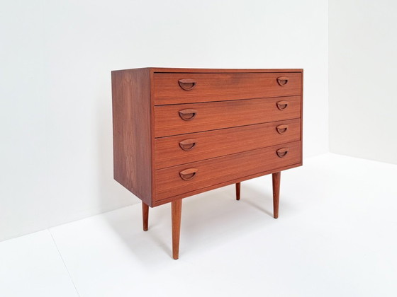 Image 1 of Kai Kristiansen Mid Century Deense teakhouten ladekast met 4 laden, jaren 60