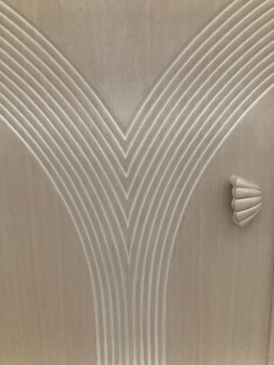 Image 1 of Vintage zacht zalm dressoirkast, jaren 80, art deco elementen