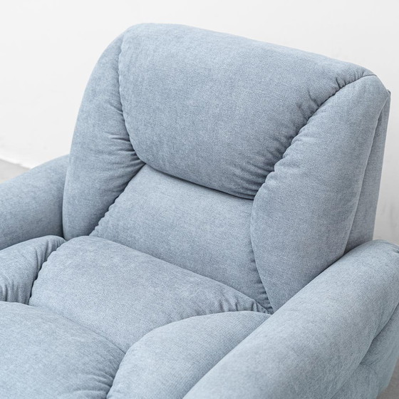 Coppia di poltrone vintage italiane in tessuto azzurro – Design anni '50 – Mid Century Modern (photo 2 of 11)