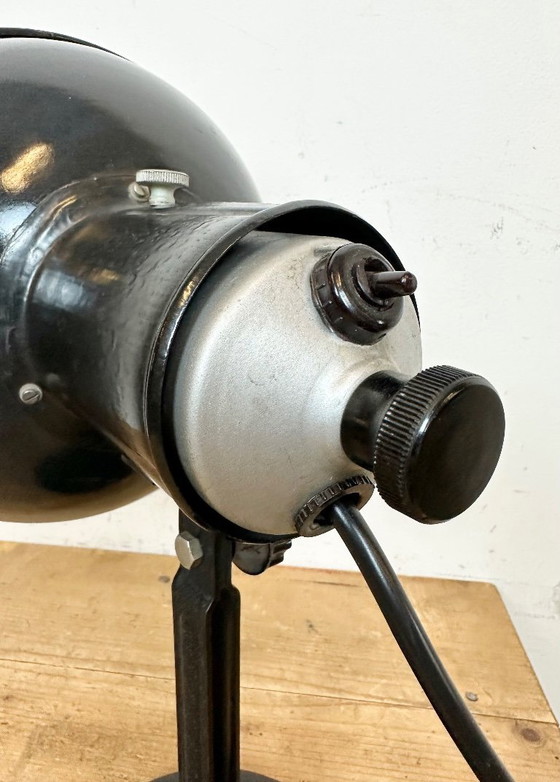Image 1 of Vintage Black Enamel Table Photo Lamp, 1950s