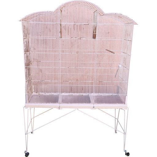 Vintage wit metalen volière, 1950-1960