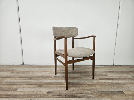 Zweedse fauteuil van hout en stof