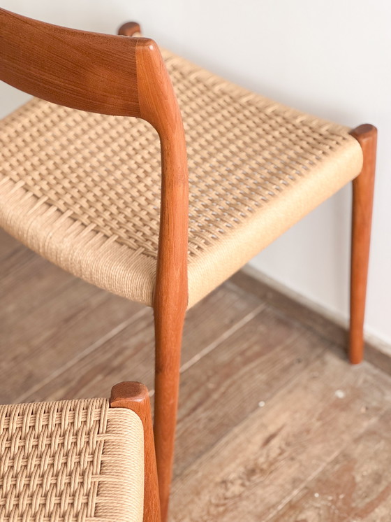 Image 1 of Mid-Century Danish Teak Dining Chairs # 77 by Niels O. Møller, J. L. Moller, Set of 6