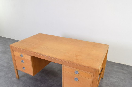 Image 1 of Mid-Century Oak Desk by Chr. Rasmussen for Randers Møbelfabrik, 1970s.