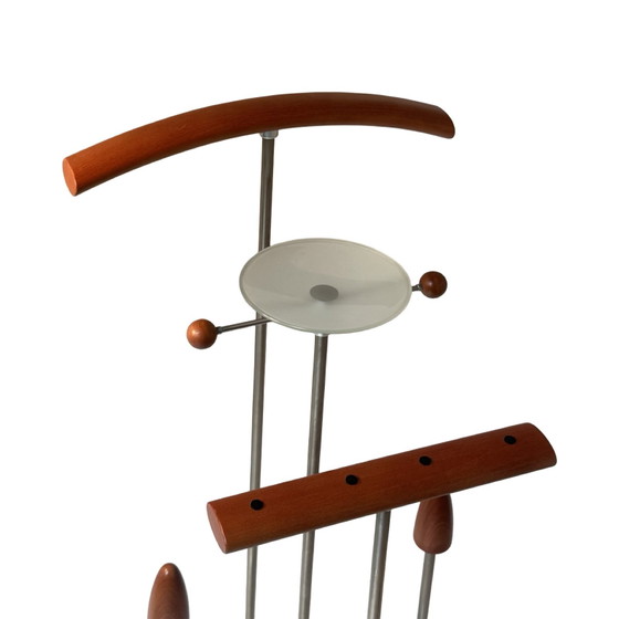 Image 1 of Postmodern Design - Dressboy / Valet Stand - Frans de la Haye voor Auping - Model Auronde - Inclusief Glasplaat