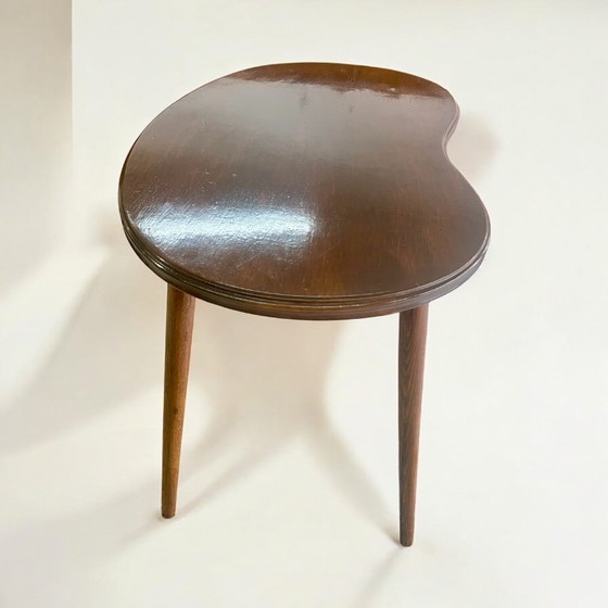 Image 1 of Kidney-shaped table, wooden side table from the 1950s, made in Germany