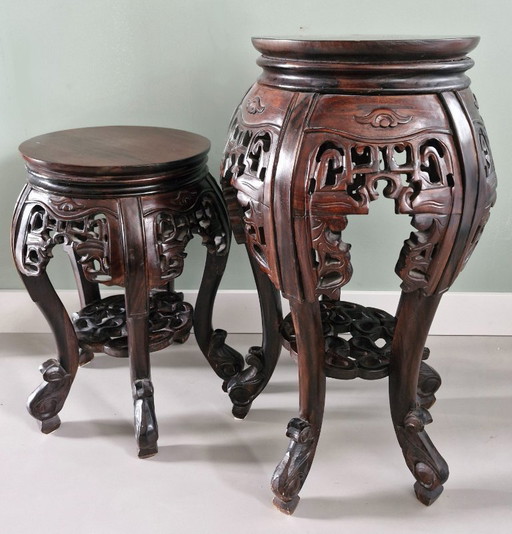 Asian plant tables/side tables set