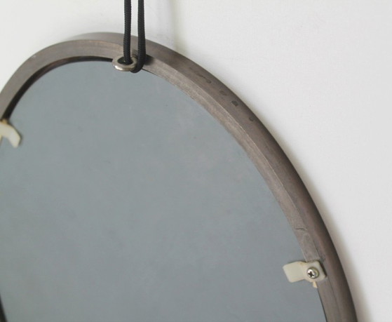 Image 1 of Specchio da parete ovale, cornice in bronzo fuso, stile vintage anni '80