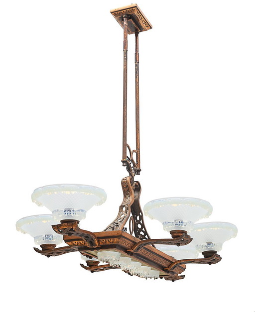 Art Deco liner chandelier Ezan