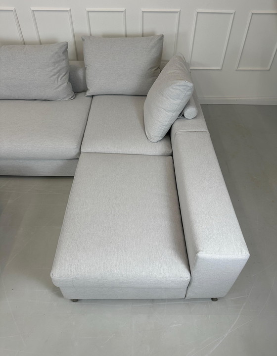 Image 1 of Flexform Groundpiece designer sofa fabric gray couch corner sofa