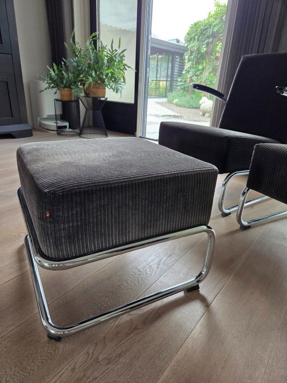 Gispen 412 – 2 Sessel + Ottomane | Niederländische Originale – Chrome (photo 5 of 8)