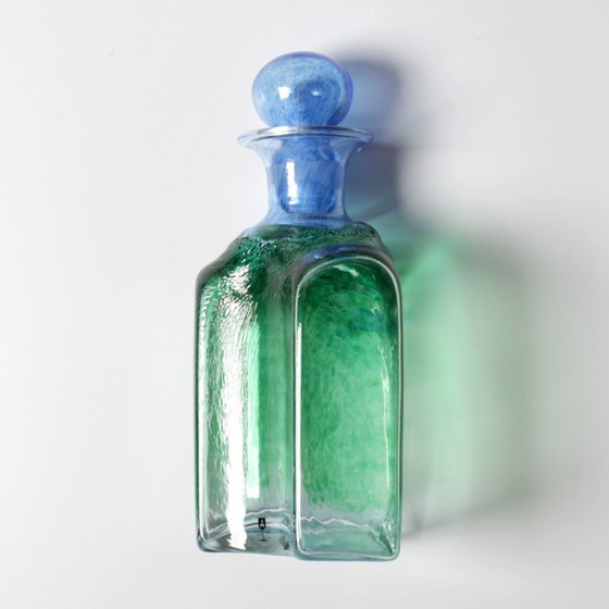 Decanter vintage in vetro verde e blu Antikva di Bertil Vallien / Bruksforshyttan / Svezia / 1994 (photo 16 of 17)