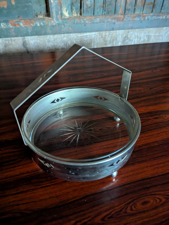 Image 1 of Bombonera de cristal Art Déco, Dinamarca, década de 1920