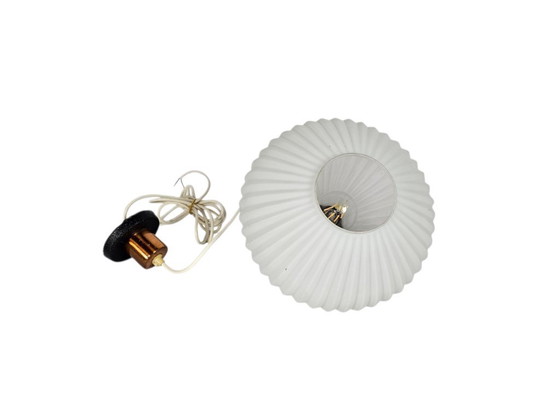 Image 1 of Vintage UFO lamp - opaline - copper - Scandinavian - 1970s