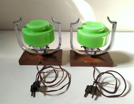 Image 1 of Pequeñas lámparas de sobremesa art déco, 1920, juego de 2