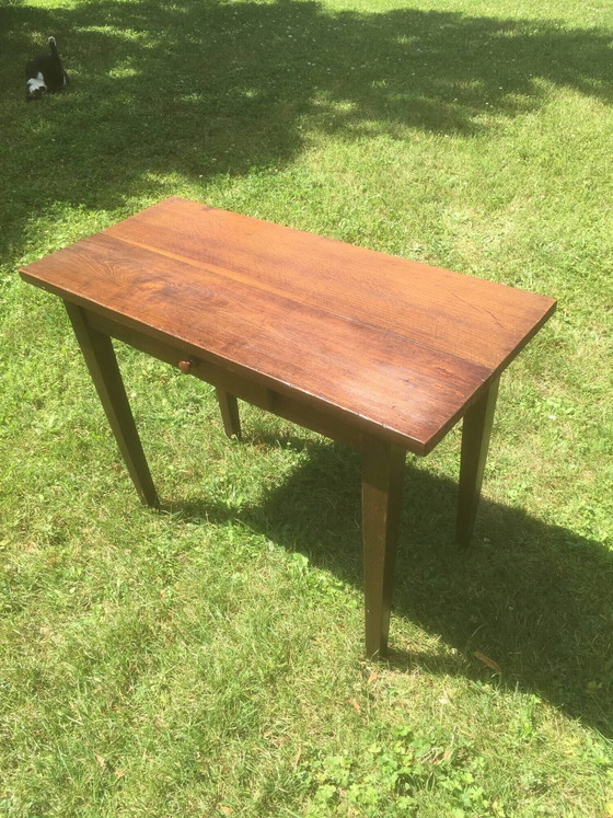 Bijzettafel met lade in eikenhout – Consoles, Vintage (photo 3 of 12)