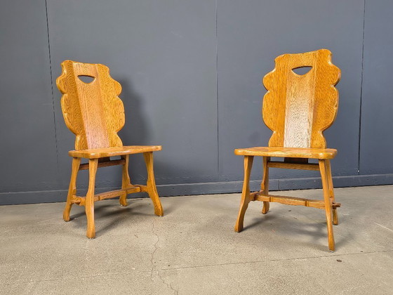 Image 1 of Chaises de salle à manger rustiques vintage, ensemble de 4 - années 1960