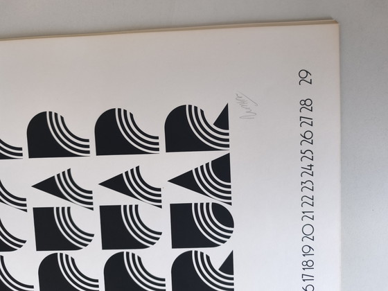 Image 1 of Eeuwigdurende kalender jaren 70, gelimiteerde oplage zeefdruk