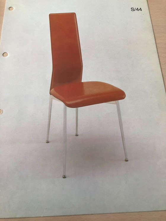 Fasem S/44 by Giancarlo Vegni – Set of 6 – Eetkamerstoelen, Leather, Metal (photo 5 of 6)
