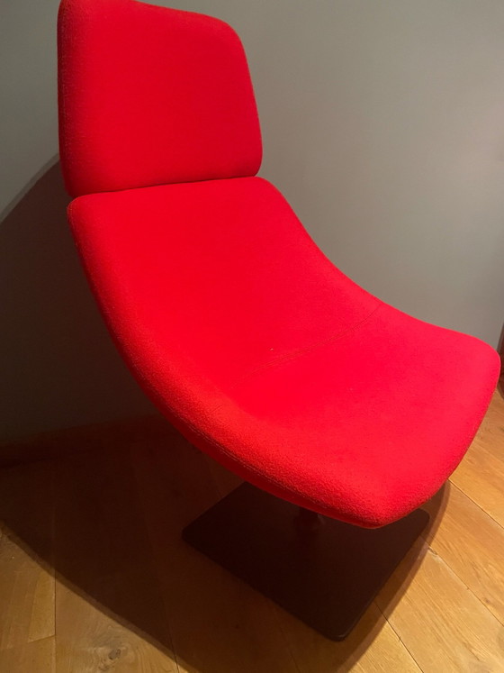 NOTI Armchair Set – Two Red Armchairs with Matching Ottoman – Metal, Textile (photo 3 of 5)