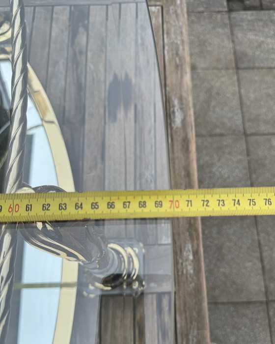 Image 1 of Tavolino da caffè Hollywood Regency | Italiano, dorato e a specchio | ca. 1975)