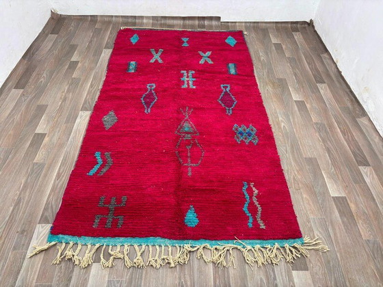 Magnifique Tapis Rouge en Laine 150/250cm – Wool (photo 9 of 10)