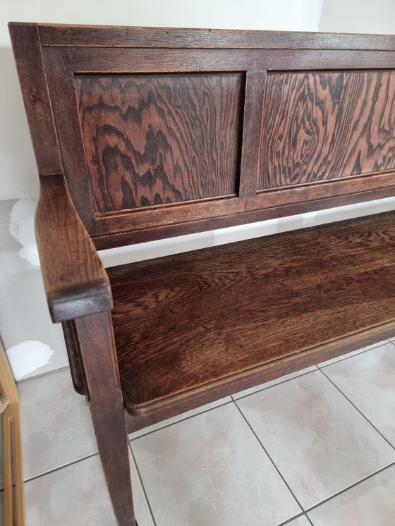 Image 1 of Banco da chiesa in legno vintage di metà secolo