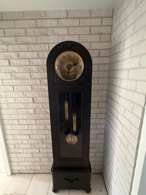 Orologio a pendolo meccanico tedesco vintage – quadrante in ottone – interni classici
