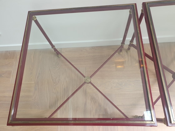 Image 1 of Paire de tables d'appoint vintage de style Hollywood Regency – Maison Jansen (années 1970)