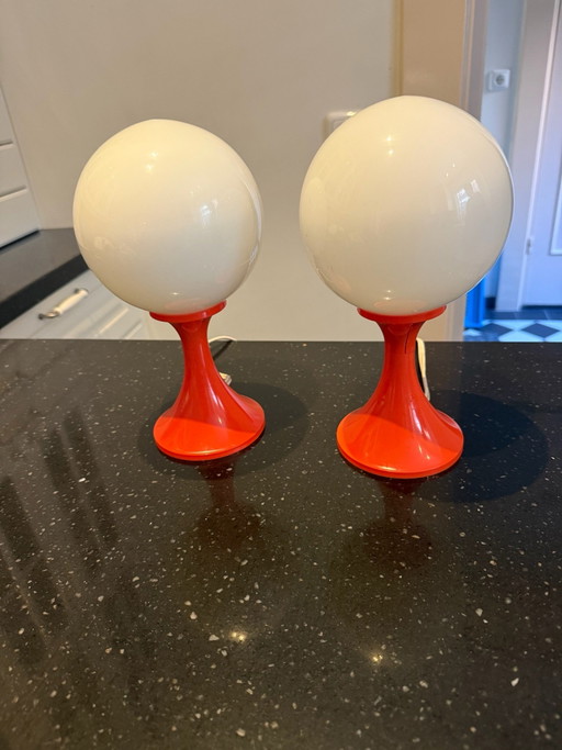 Lampe de table Space Age vintage orange