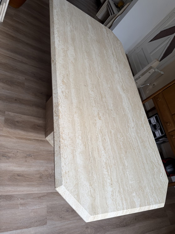 Vintage Travertine Dining Table (photo 3 of 8)