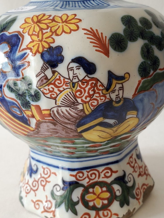 Image 1 of Polychrome Delftware bottle vase - Circa 1800 (ref 3870)