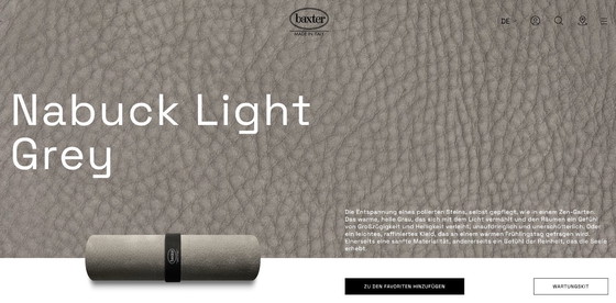 Image 1 of Baxter Budapest Zachte Sofa 3-delige Cat. A Nabuck Lichtgrijs