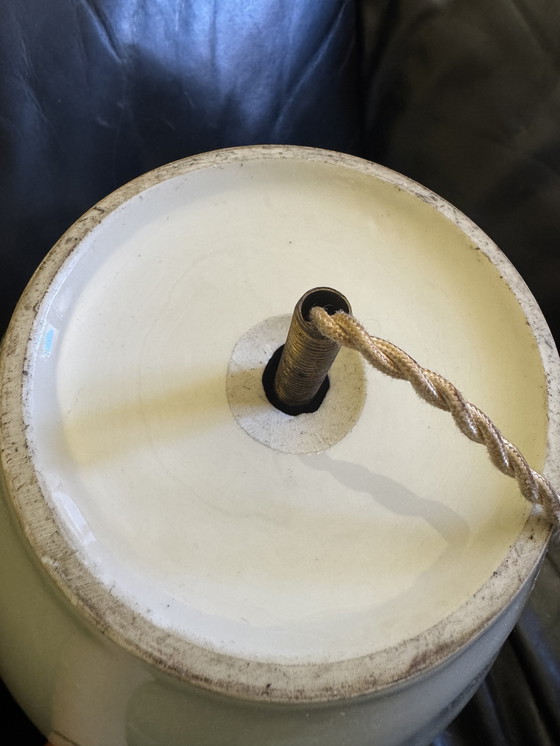 Image 1 of Große Lampe aus Porzellan und Seidentaft