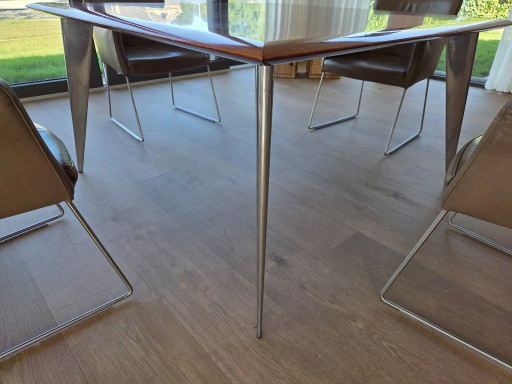 Philippe Starck for Driade Aleph - 'Tisch Un' Dining Table 135x135 cm – eettafels, Metal, Wood (photo 2 of 7)