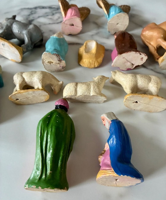Vintage Christmas Nativity Santons Figurines 1940-1960, 14 pieces, Le Cellosite, Decorative Objects, Other (photo 7 of 9)