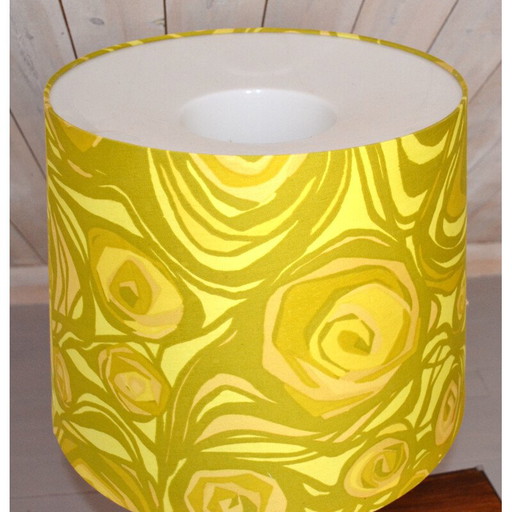 Vintage tafellamp met wit glas en gouden voet door Uno en Osten Kristiansson voor Luxus, Zweden 1960