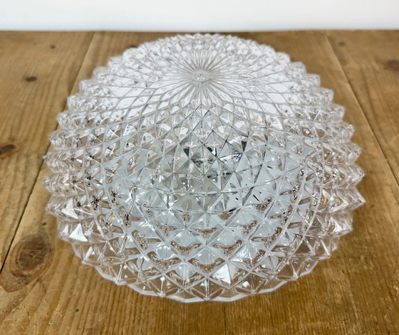 Vintage glazen wand- of plafondlamp uit de jaren 70. – Wandlampen, Glass, Metal (photo 4 of 15)