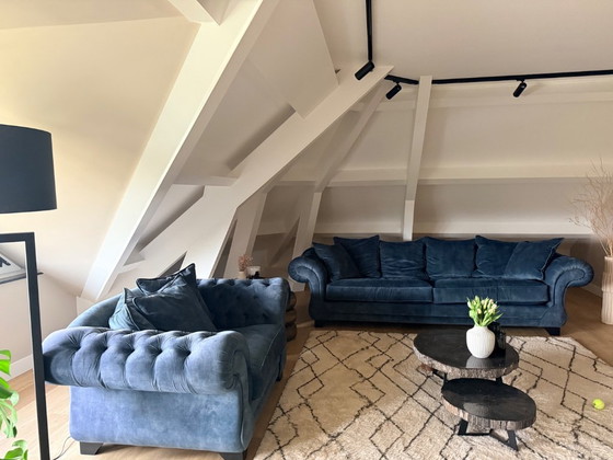 Image 1 of Sofá de 4 plazas y sofá de 1,5 plazas, color petróleo