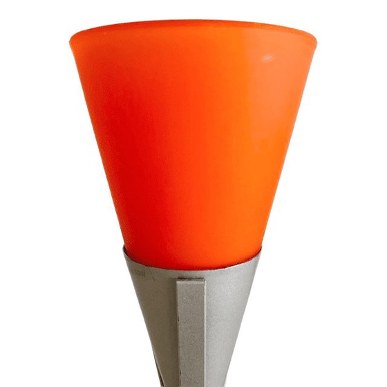 Image 1 of Vintage retro space age Hema table lamp orange glass rocket lamp 1980s