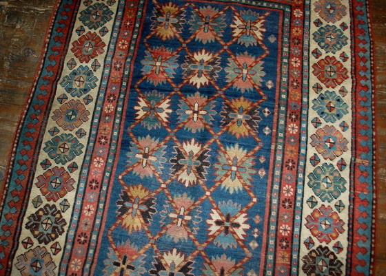 Image 1 of Alfombra antigua caucásica Talish hecha a mano, 131 cm x 271 cm (4,3' x 8,9'), década de 1880 - 1B514