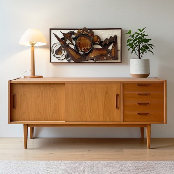 Image 1 of Henrik Horst Jaren 70 Brutalistische Metalen Wandsculptuur