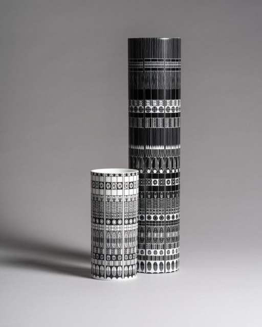 Rare Porcelain XL Vase Duo Hans Theo Baumann Rosenthal Germany 1963 H40cm MCM