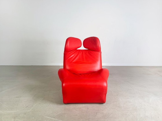 Image 1 of Originale Cassina Wink Chair Poltrona Toshiyuki Kita Pelle rossa Design