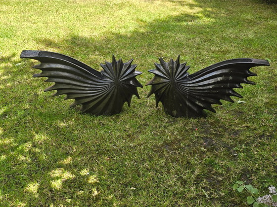 Image 1 of Set Of 2 Large Aluminum Vases, Falling Star