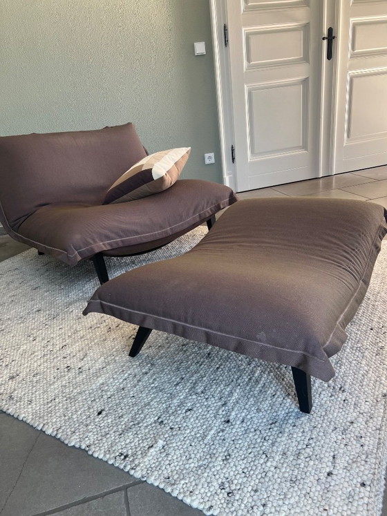 Image 1 of Linge Roset fauteuil “Cinal” met voetenbankje